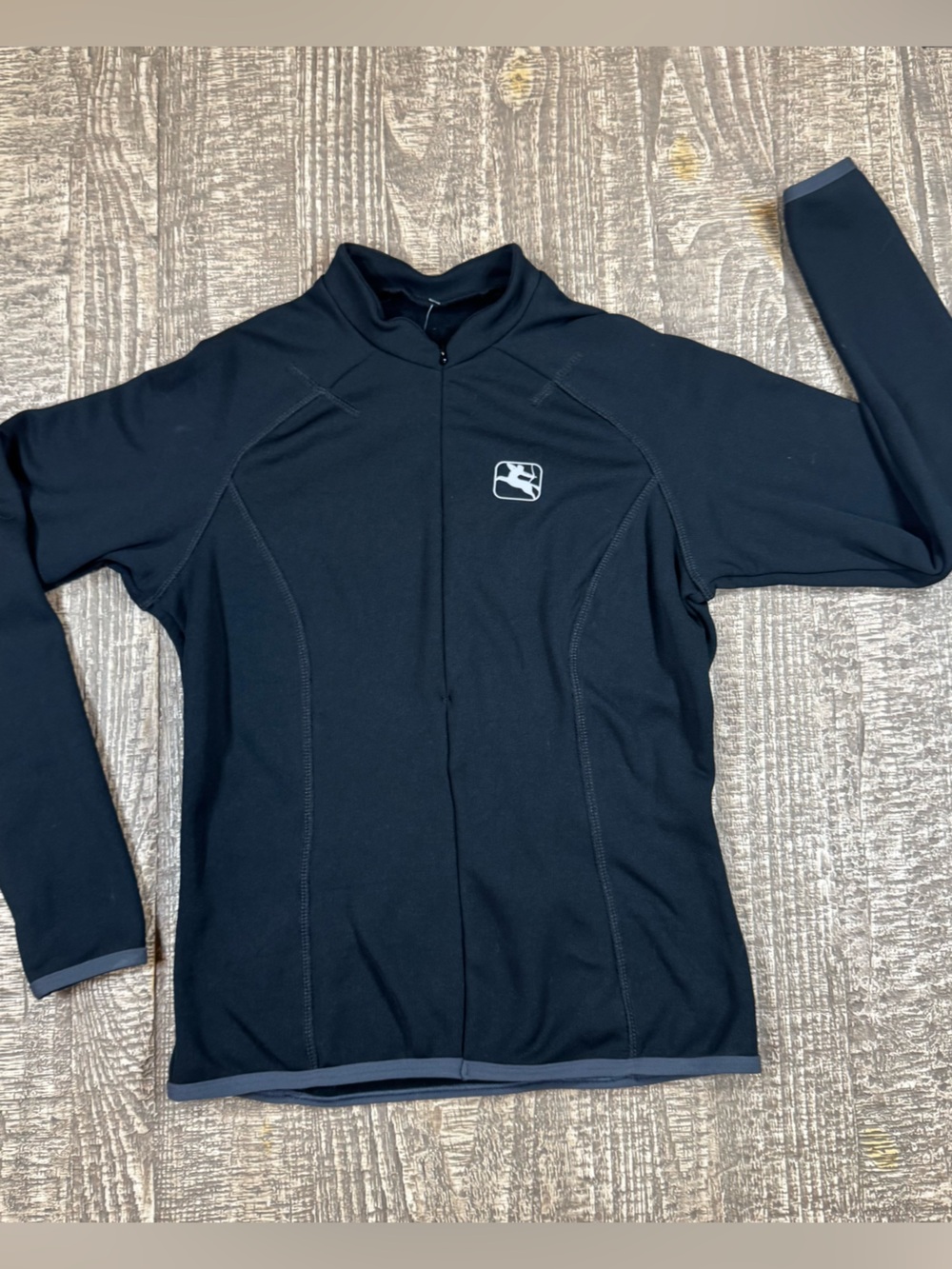 Giordana Black Lined Zip-Up Cycling Jacket with Small Logo NWT